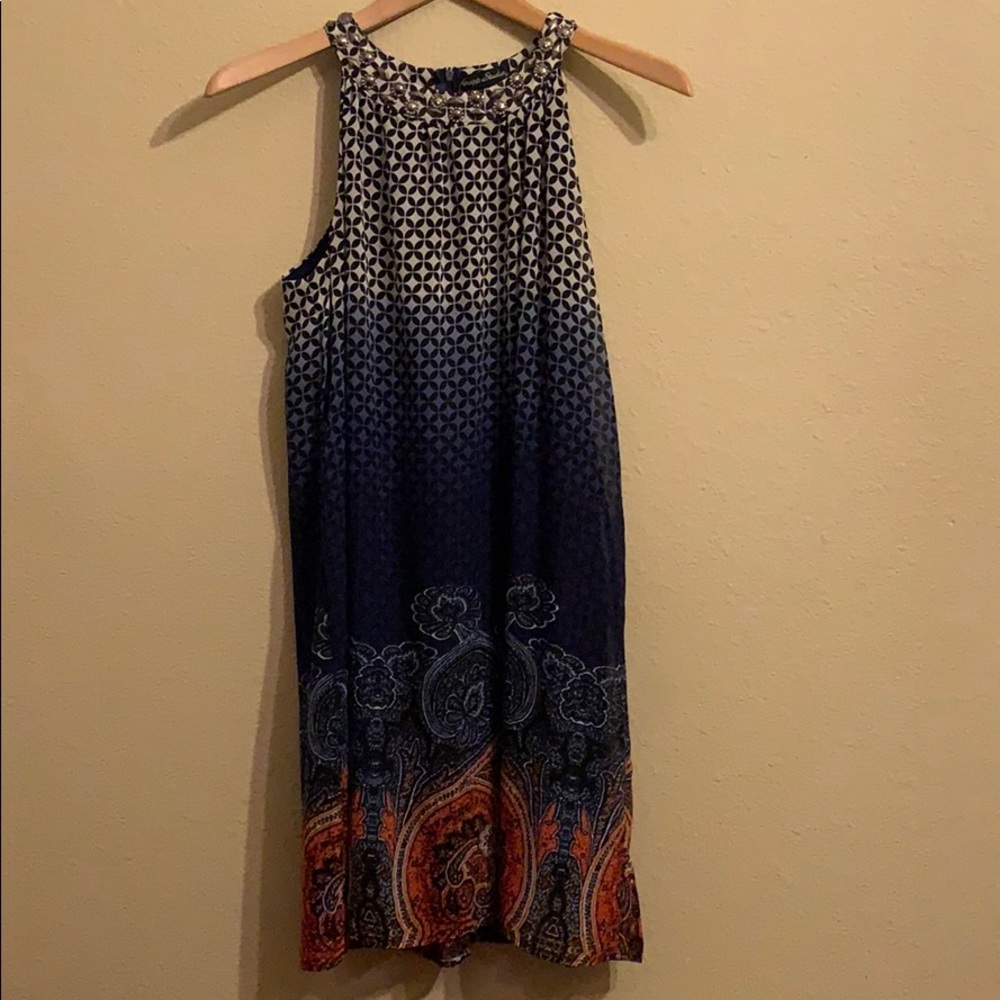 Ombré paisley print dress